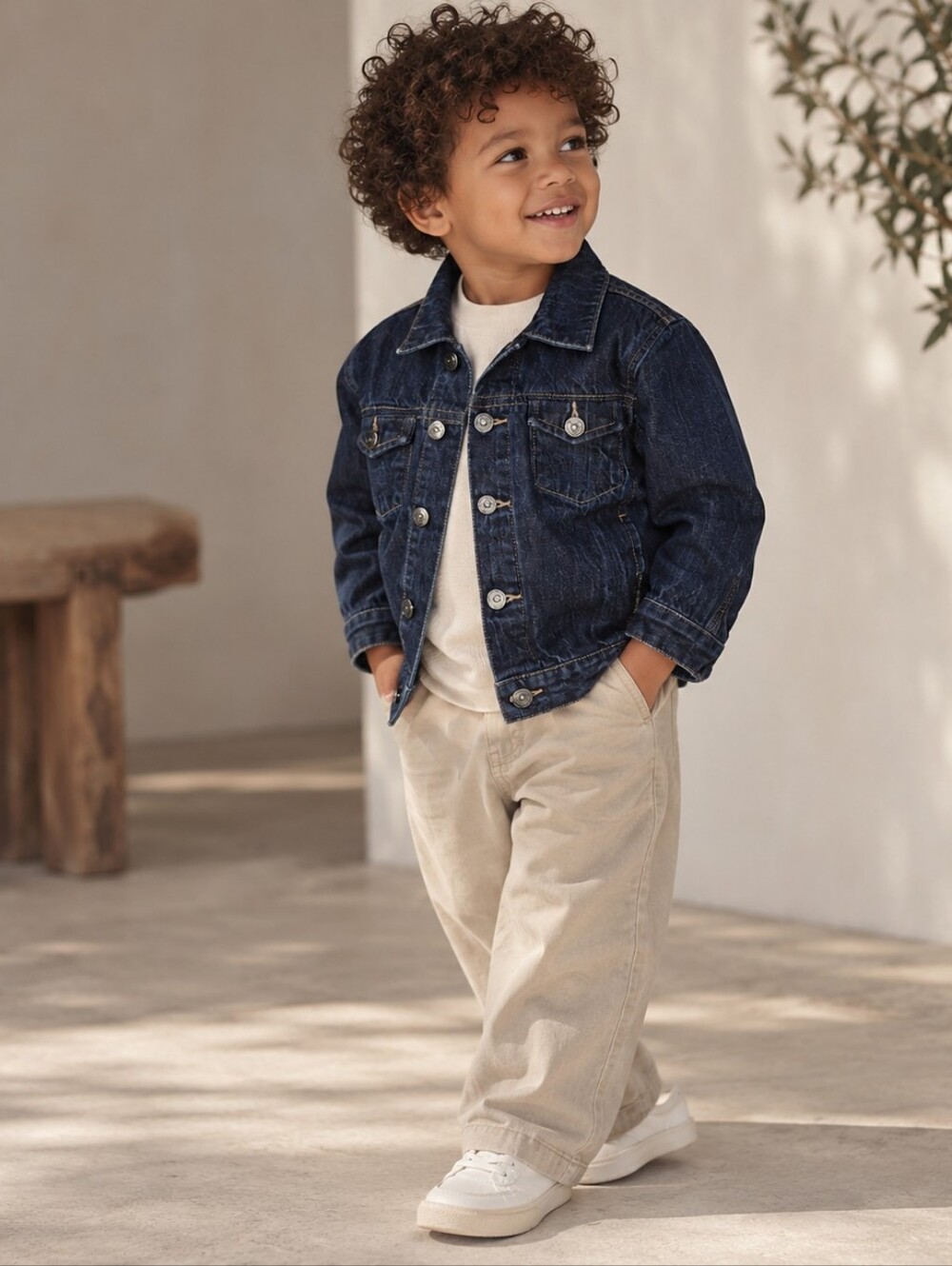 Next Denim Kids Dark Wash Denim Trucker Jacket 3-4 Years 104cm Vintage